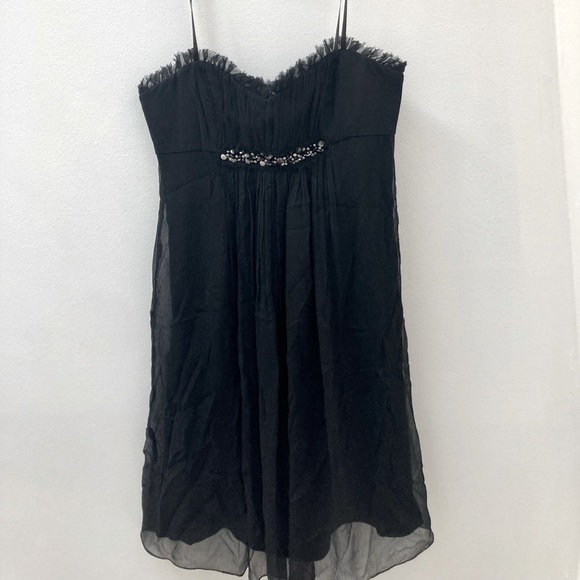 BCBG chiffon strapless dress size 4 knee length - Picture 1 of 5